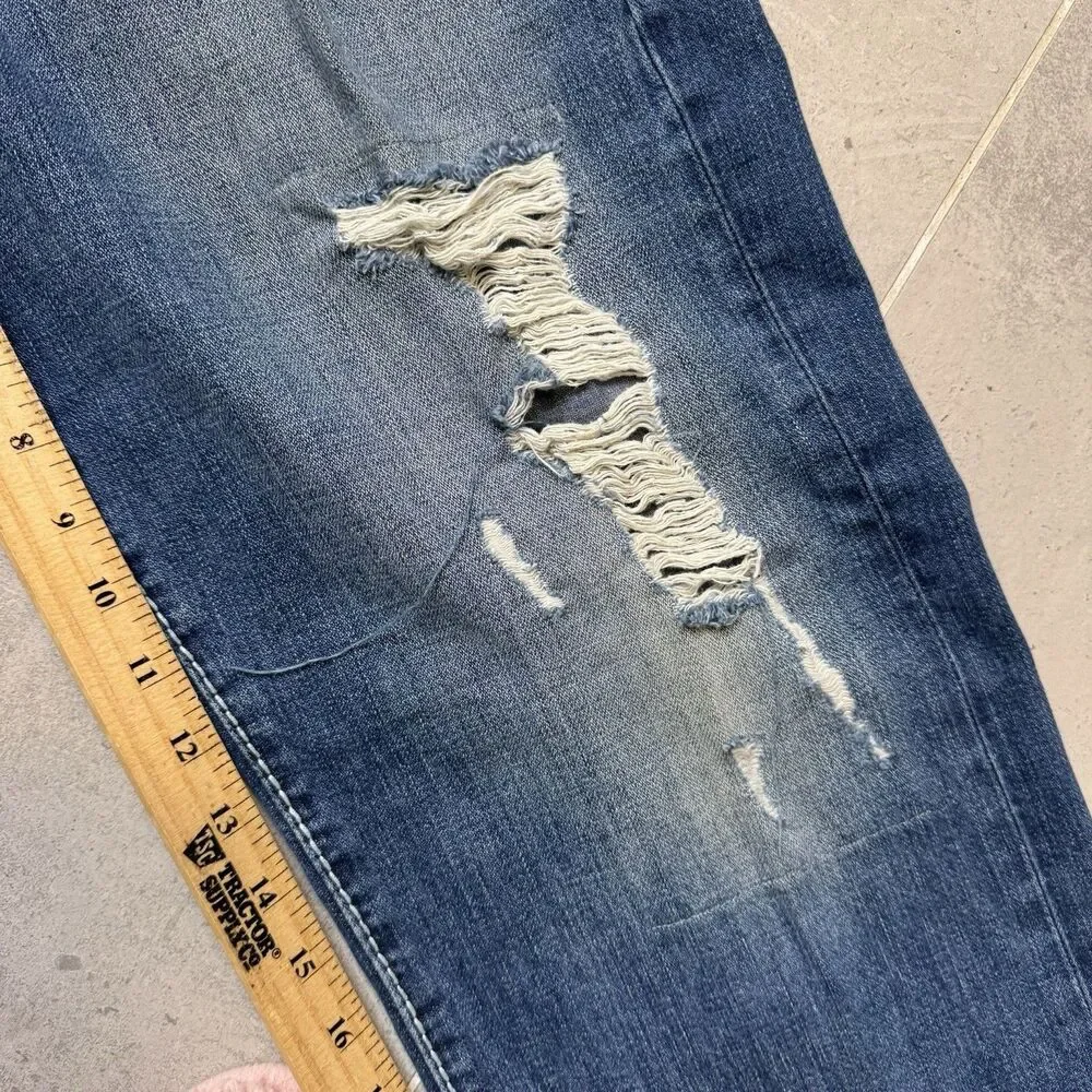 True Religion Ricky Relaxed Straight Jeans 40x34 Distressed Made in USA